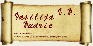 Vasilija Mudrić vizit kartica